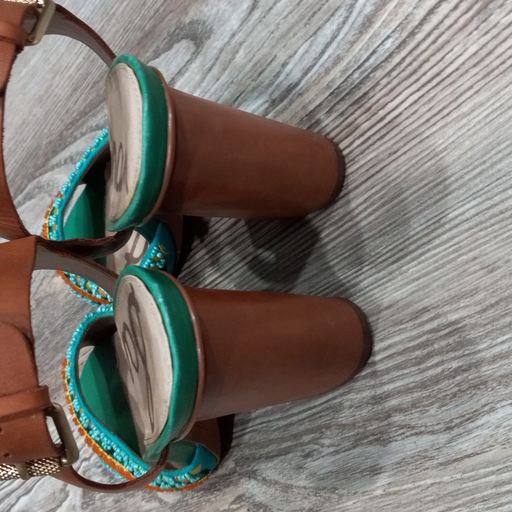 Sam Edelman Brown and Teal Heels - Picture 9 of 16